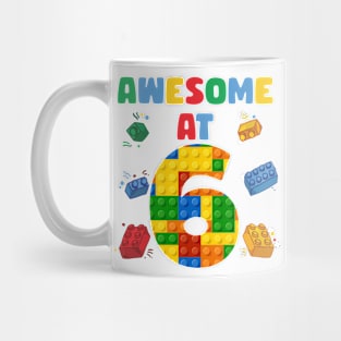 6 Year Old Building Blocks B-day Gift For Boys Kids Mug